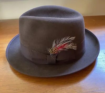 Vintage Akubra Hampton Hat With Feathers Made In Australia Size 57 • $125