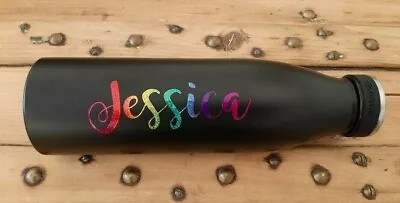 $5 • Buy Rainbow Vinyl Water Bottle NAME LABEL STICKER Decal Kids Lunchbox Ipad Drink