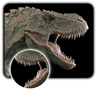Dinosaur Head T-Rex - Mouse Pad + Coaster - 1/4  Rubber Mat - Great Gift Man Boy • $9.95