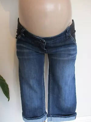 £9 • Buy Jojo Maman Bebe Blue Under Bump Denim Jeans Shorts Size 10