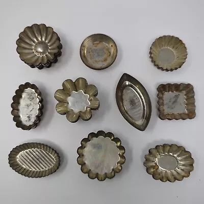 50 Miniature Vintage Metal Tin Molds Tart Shells Crafts • $19.95