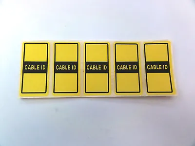 £2.49 • Buy 50 Cable Id Tidy Labels Self Adhesive Sticky Identification Stickers Tags YELLOW