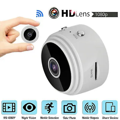A9 1080P Mini Wifi IP Camera WLAN Camera Night Vision Webcam Security Camera • £9.78