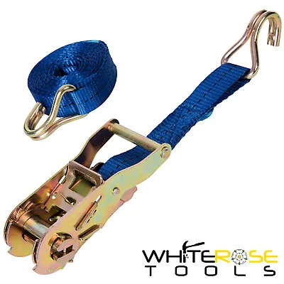 Silverline Ratchet Tie Down Strap Cargo Lash J Hook Lifting Handling Heavy Duty • £10.99