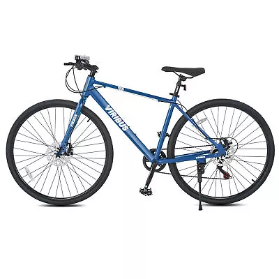 Hybrid Bike 700c Road Bike 7 Speed Adult Bicycle Urban City Bike For Men Blue • $245.99
