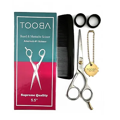 TOOBA Men's 5.5  Beard & Mustache Scissors- Beard Trimmer-Hair Cutting-Hand Made • $15