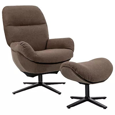 Costway Modern Swivel Rocking Chair & Ottoman Set W/Foot Rest • $239.99