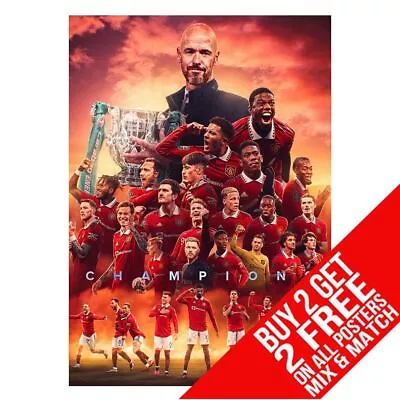 Manchester United Carabao Cup Winners Poster A4 A3 Size Buy 2 Get Any 2 Free • £6.97