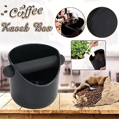 Coffee Waste Bin Container Grinds Coffee Knock Box Tamper Tube Bin Black Bucket • $22.49