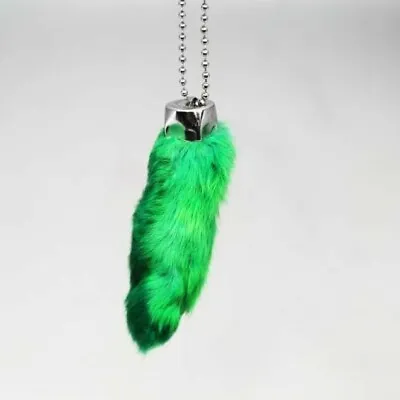Real Rabbit Foot Lucky Keychain GREEN ~ Vraie Patte De Lapin Chanceuse VERTE • $7.26