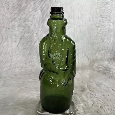 Vintage Anchor Hocking Green Glass Poland Springs  Moses  R-61 Bottle 4/5 Quart • $18.39