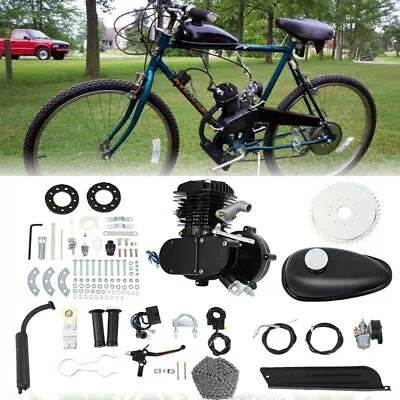 Black 80cc Bike Bicycle Motorized 2 Stroke Petrol Gas Motor Engine Kit Set • $91.99