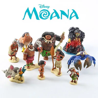 10 Disney Moana Action Figures Doll Kids Children Play Set Toy Cake Topper Decor • $22.95