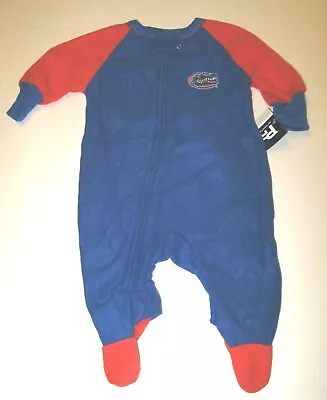 FLORIDA GATORS Fleece Sleeper Zip Up Footed PAJAMAS New! NWT Infant Baby 3-6 Mth • $14.44