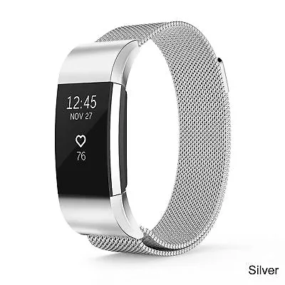 $15.95 • Buy For Fitbit Charge 2 Band Metal Stainless Steel Milanese Loop Wristband Strap