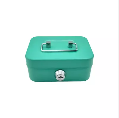 Small Lock Box Metal Cash Box Mini Safe Lock Box Money Bank Metal Coin • $9.99