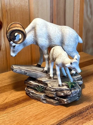 $29.99 • Buy 1984 HOMCO Big Horn Sheep Porcelain Figurine Home Interiors Ram Lamb