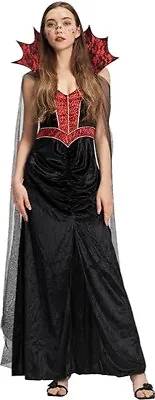 Girls Women Vampire Costume Kids Gothic Dress Halloween Fancy Dress Outfits • £14.85