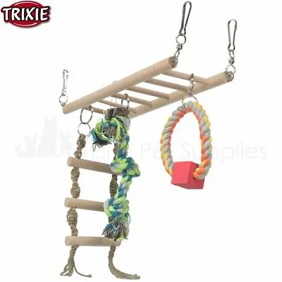 Trixie Hamster Cage Hanging Suspension Bridge Ladder Toy - Mouse Gerbil Rope Fun • £11.05