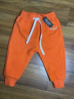 Milano Di Rouge Lux Baby Signature Sweatsuit Pants Size 18-24 Months Orange NWT • $45.95