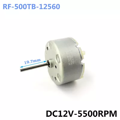 MABUCHI RF-500TB-12560 DC 6V-12V 5500RPM Micro Mini 32mm Round Motor Long Shaft • £4.14