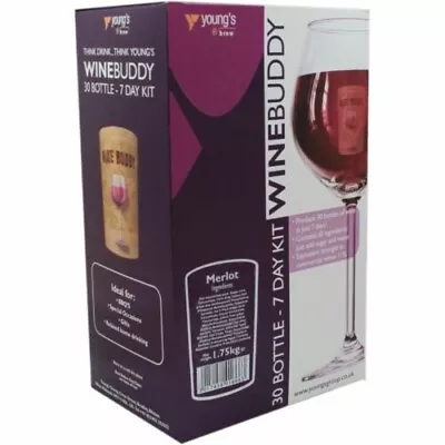 YOUNGS WineBuddy Merlot Home Brewing Kit 30 Bottles • £26.95