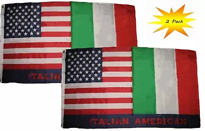 3x5 3’x5’ Wholesale Set (2 Pack) Italy American USA Italian Flag Banner • $14.44