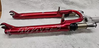 Vintage MANITOU MARS Elite Suspension Fork - Red 26  Disc Or Vbrake 9  Steerer • $100