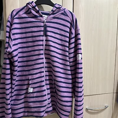 Lazy Jacks Lightweight Striped Zip Up Hoodie Top Age 11-13 (would Fit Size 8) • £4.99