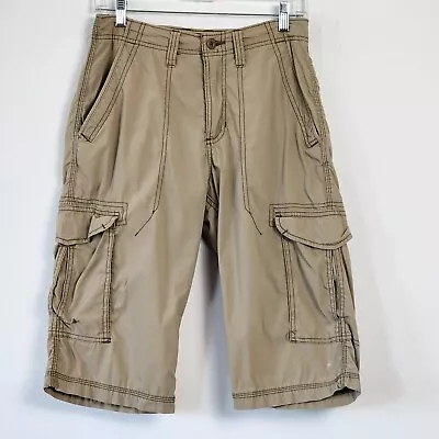 Lee Mens Size 29 Sur Cargo Long Shorts Lightweight Stretch Knee Length Khaki • $17.09