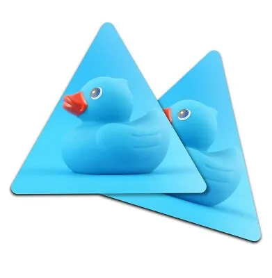 2x Triangle Coaster - Blue Toy Duckling Bath Time Baby Boy #16702 • £4.99