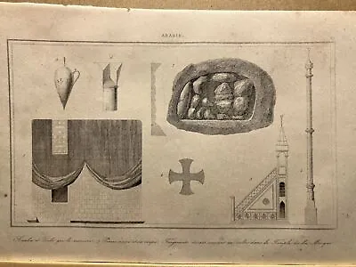 Antique Illustration 1847 Kaaba Et Voile Temple Mosque Medina Arabie... • $22.74