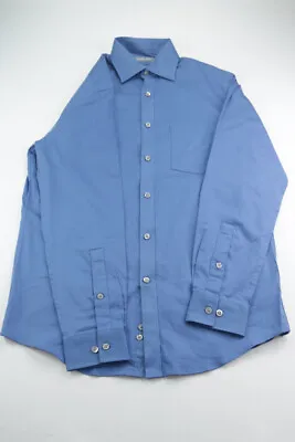 Michael Kors Men's Long Sleeve Regular Fit Stretch Dress Shirt Blue 15  32-33  • $5.56