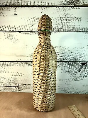 Vintage Wicker Wrapped Green Bottle EMPTY • $31