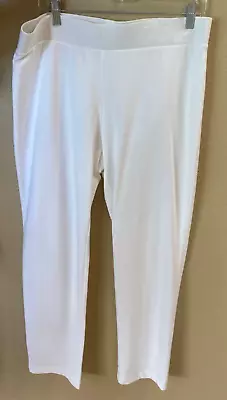 J Jill Pants Womens Medium PureJill White Slim Leg Pima Cotton Stretch Pull On • $29.99