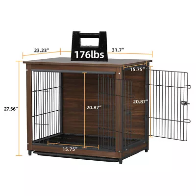 Multi Sizes Indoor Dog Crate Wooden Kennel Dog House Couch Side Table Furniture • $119.91