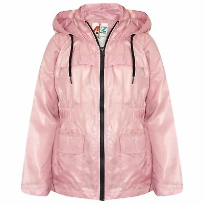 A2Z 4 Kids Raincoat Jacket Baby Pink Windbreaker Waterproof Parka Shower Coat • £10.99