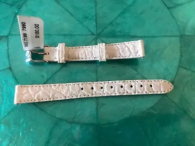 NEW MICHELE 12mm WHITE ALLIGATOR WATCH STRAP / SILVER BUCKLE  Retail $180 • $43.99