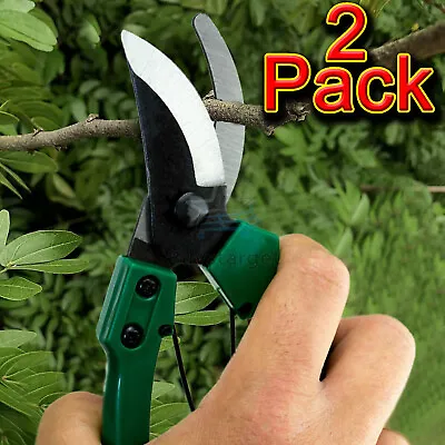 🔥 2x Pruning Shears Strong Carbon 8  Garden Hand Pruner Secateurs Plants Tool • £5.95