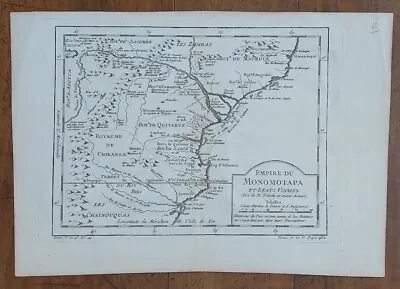 Antique 18th Century Africa Map Zimbabwe Mozambique East Africa 1770 Bellin • £28