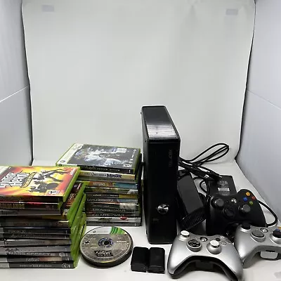 Microsoft Xbox 360 Slim Console Bundle 250GB Kinect 3 Controllers Tested • $129.50