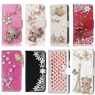 For Samsung S23 S22 S21 S20 S10 S9 Note20 Bling Hello Kitty Leather Diamond Case • $20