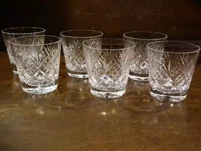 6 X EDINBURGH CRYSTAL SMALL WHISKEY GLASSES / GOBLETS 8cm In Height • £24.75