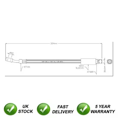 Brake Hose Front SJR Fits Vauxhall Corsa 2000-2007 Combo 2001-2012 • $20.86