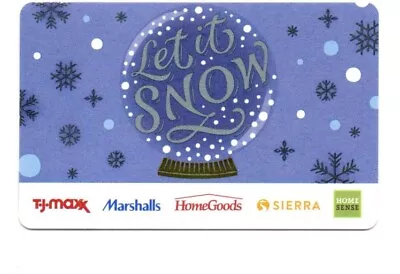 TJ Maxx Marshalls HomeGoods Let It Snow Globe Gift Card No $ Value Collectible • $1.99