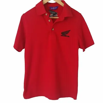 Mens Honda Motorbikes Logo Corporate Polo Shirt Red Size Small • £6.99