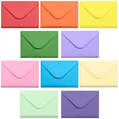 Gift Card Envelopes - Gummed 100-Count Mini Envelopes 10 Colors 4 X 2.7 Inches • $11.52
