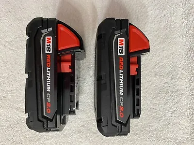 2 New Milwaukee 48-11-1820 M18 18V 18 Volt 2.0Ah Red Lithium Ion Batteries • $78.79