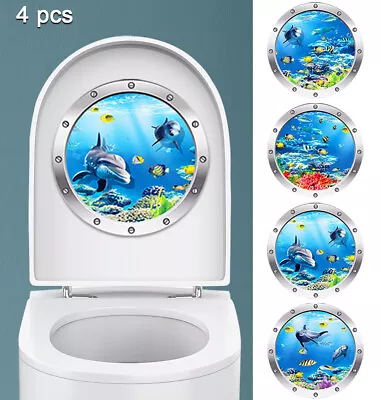 4x 3D Ocean Underwater World Wall Stickers 12” Self-adhesive Art Decals Sticker • £7.90