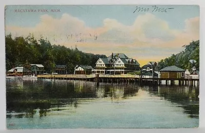 Macatawa Park Michigan Hotel Pier Boat Houses 1911 Postcard T13 • $12.95